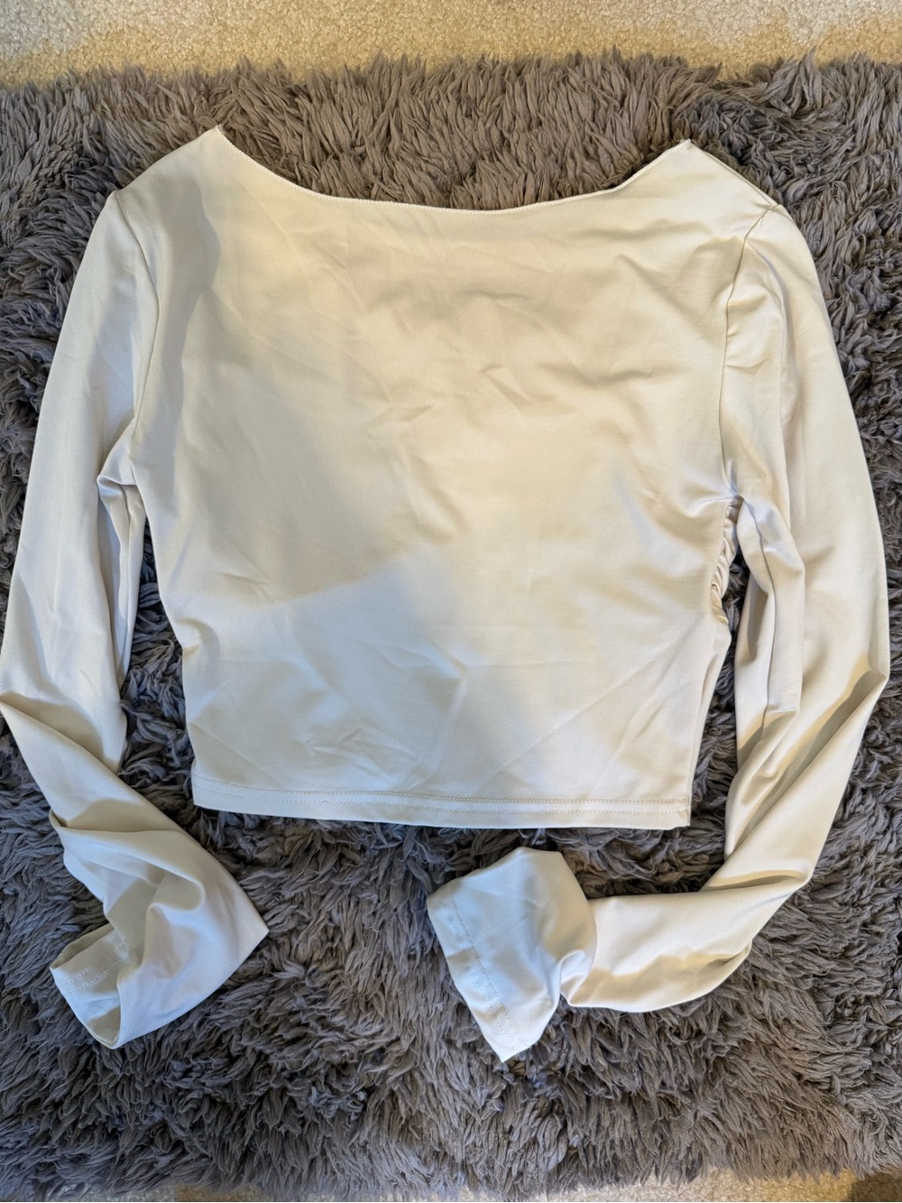 H&M Cream Ruched Long-Sleeve Top - Picture 2 of 2